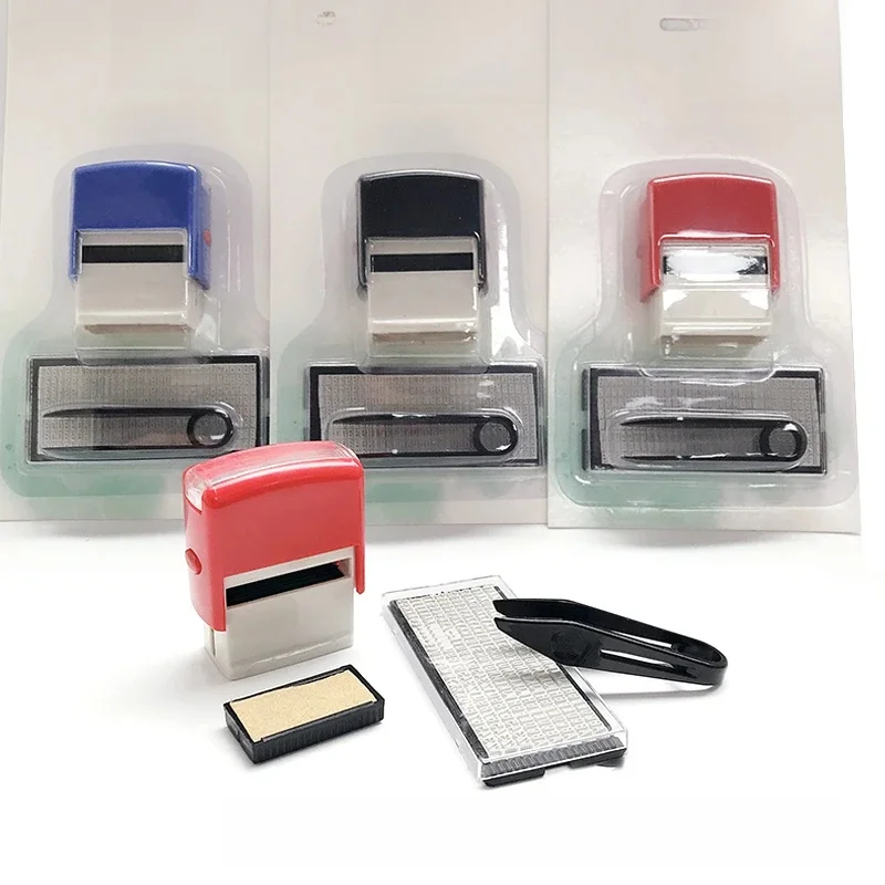 Kit de tampons en caoutchouc personnalisés, bricolage, personnalisé, auto-encreur, adresse professionnelle, nom, numéro, lettre, impression artisanale