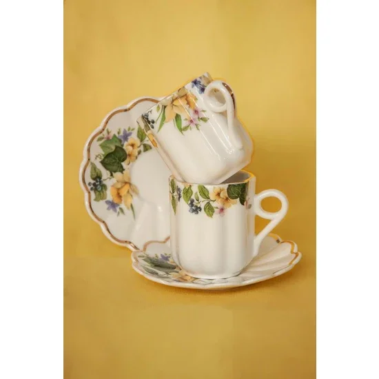 

Bursa Porcelain Decor Secret Garden Gold Gilded Coffee Cup for Two