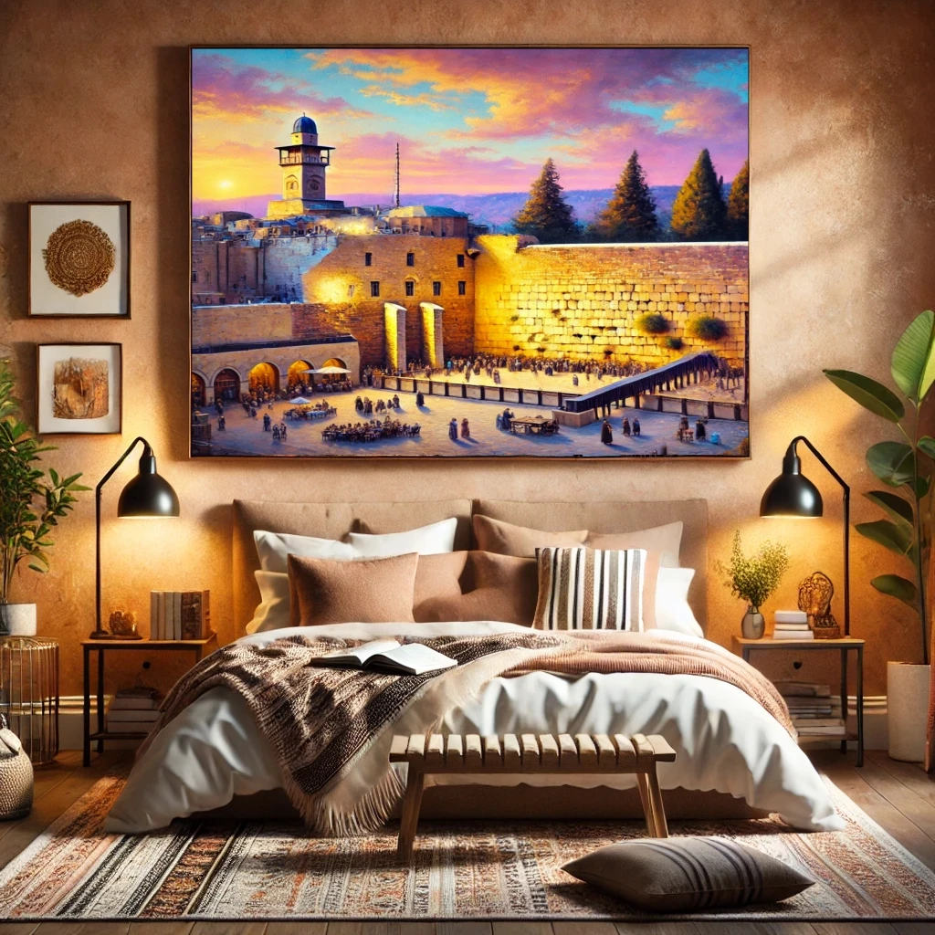 Sunrise at the Historical Jerusalem Oil Paintings on Canvas Stunning Hand-Painted Landscape Oil Art Reproduction for Home Decor