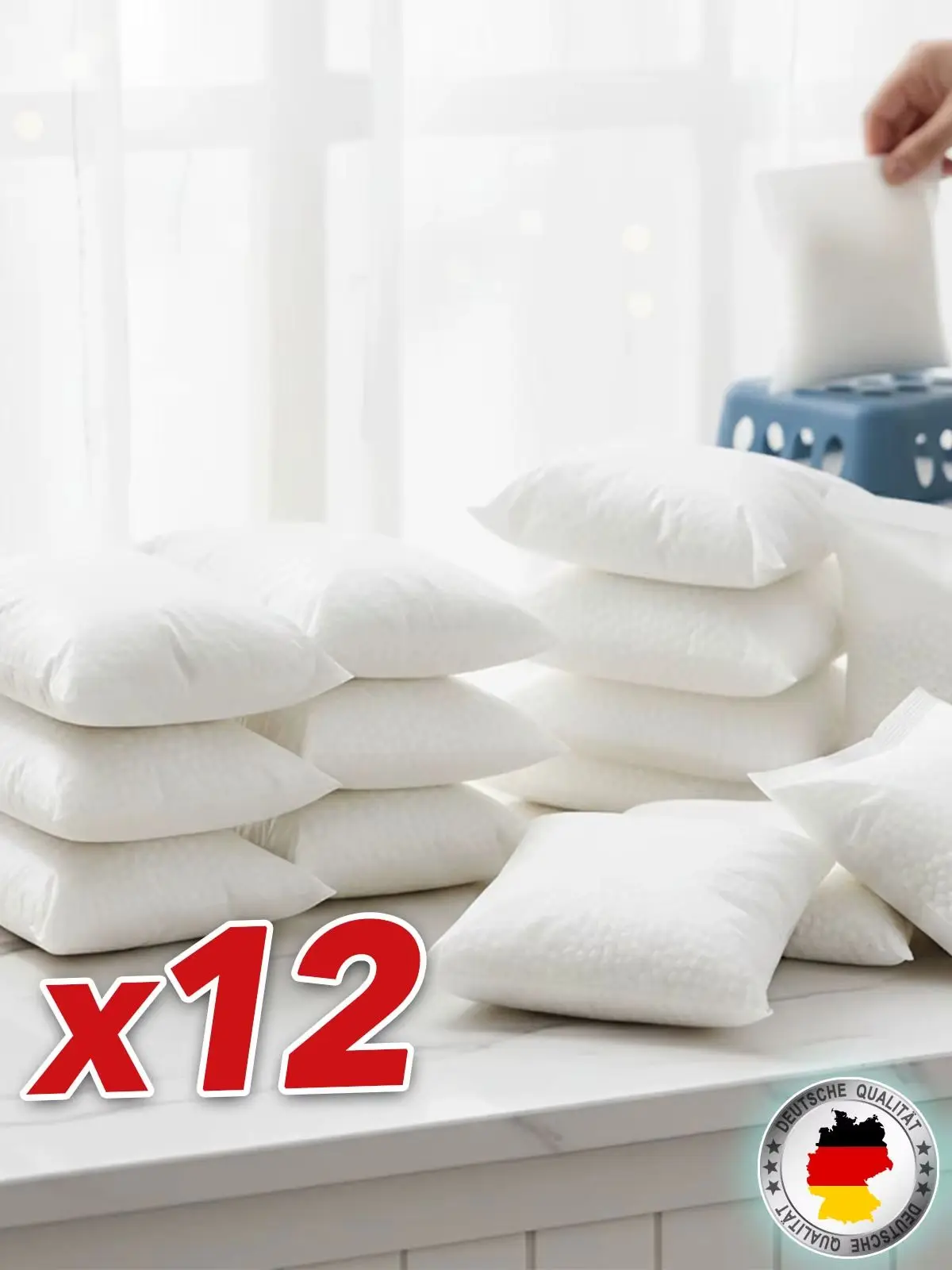 Luftentfeuchter Nachfüllpack 12er Set 400g Feuchtigkeitsabsorber Granulat Entfeuchter Nachfüllbeutel gegen Schimmel Feuchtigkeit für Keller Bad Wohnräume