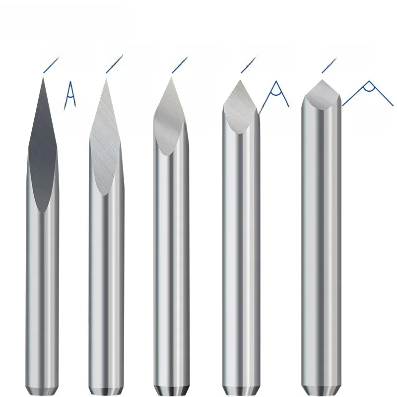 10 sztuk CNC grawerowanie Bit 3 krawędzi piramida grawerowanie bity 3.175mm Shank 20-90D frez palcowy z węglików spiekanychCNC router Bit frez — zdjęcie 2