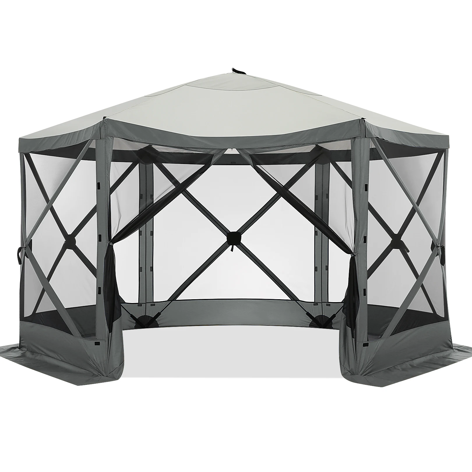 

12x12ft Pop Up Gazebo Screen House Tent For Camping Outdoor Screened Gazebo Pavilion Without Sidewall With 6 Mosquito Netting