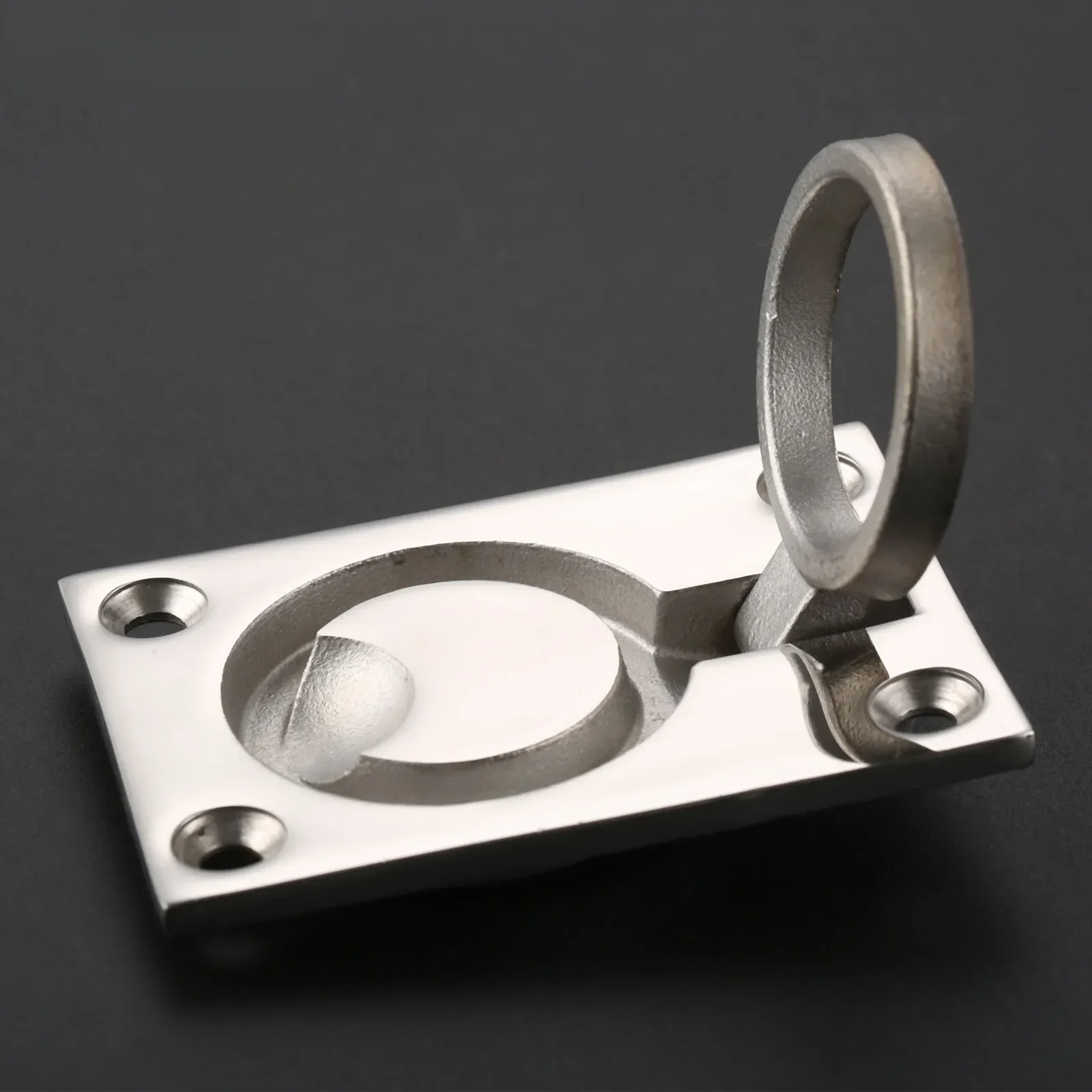 Marine ze stali nierdzewnej 316 Hatch zatrzask szafka podtynkowa podnoszenia pierścień Pull Deck pokrywa uchwyt podłogi klamra łodzie 63x44mm — zdjęcie 2