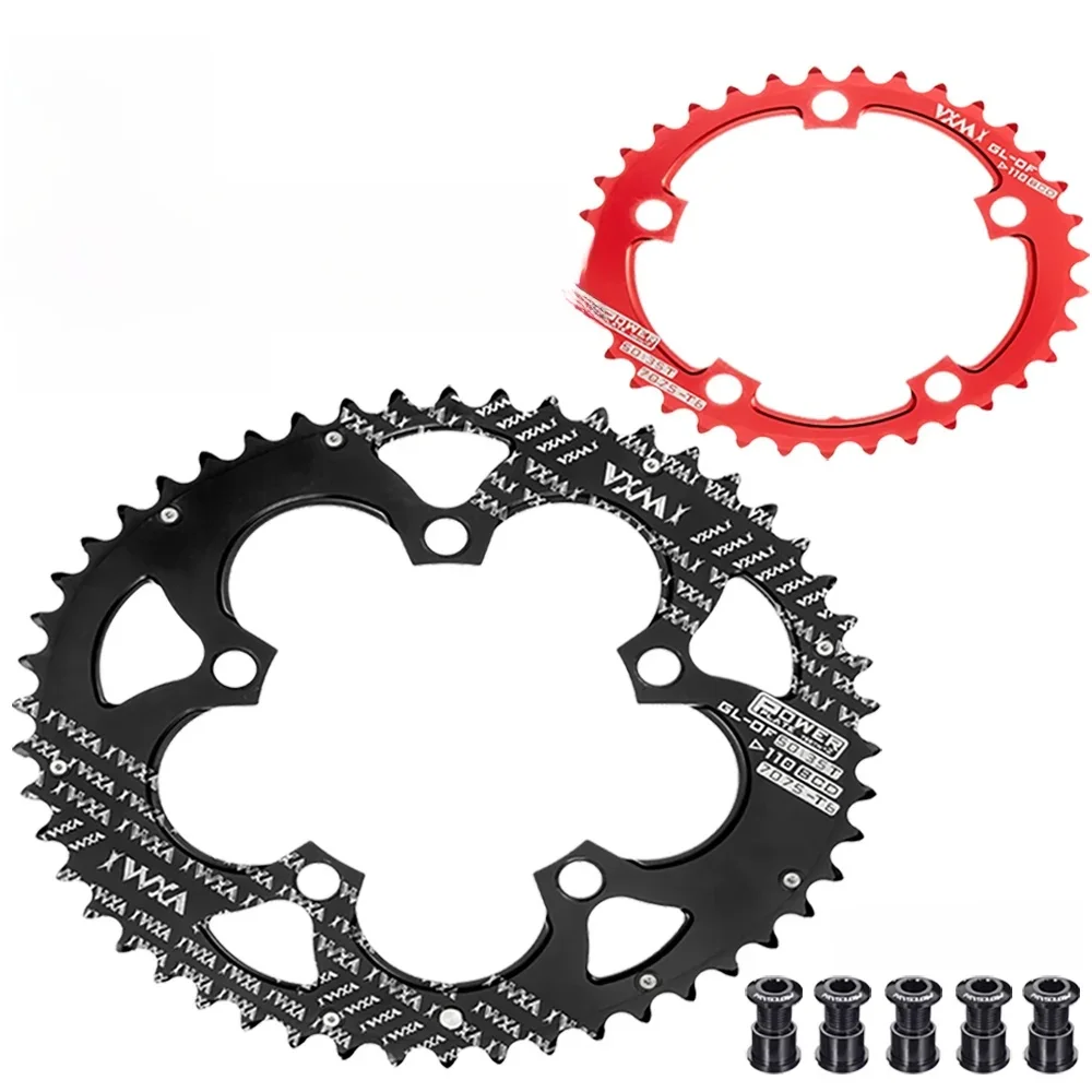AliExpress VXM Road Bicycle Oval Chainwheel 110BCD Climbing Power Double Chainring Track 36T/53T Cycling 5 Bolts Aluminum Alloy Bike Parts