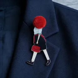 Cute Brooch For Woman Lady Wool Ball Acrylic Badge Pins High Quality Clothing Accessories Gifts