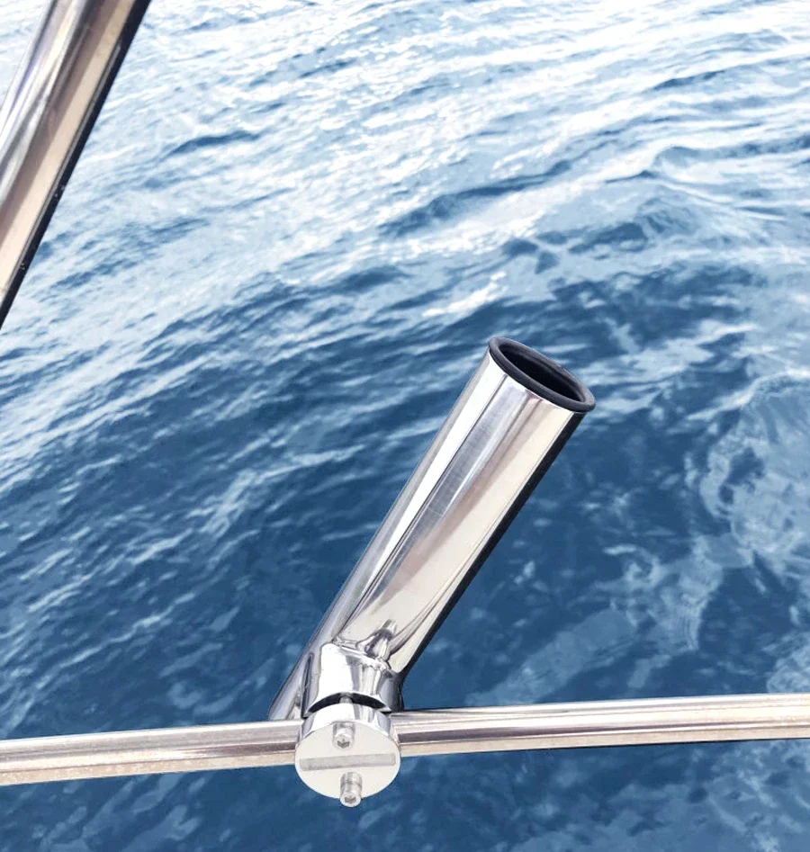 Boot Zubehör Edelstahl Angelgerät Zubehör Drehbare Angelrute Halter Halterung 22mm-26mm Boote Yacht