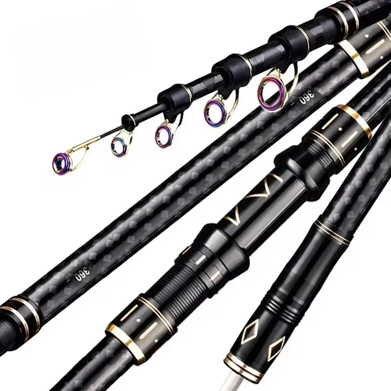 2.1 m-4.5 m Telescopische Hengel Reizen Surf Hengel Spinning Power 10-250g Afstand Gooien Hengel hoge Carbon Baitcasting Hengel