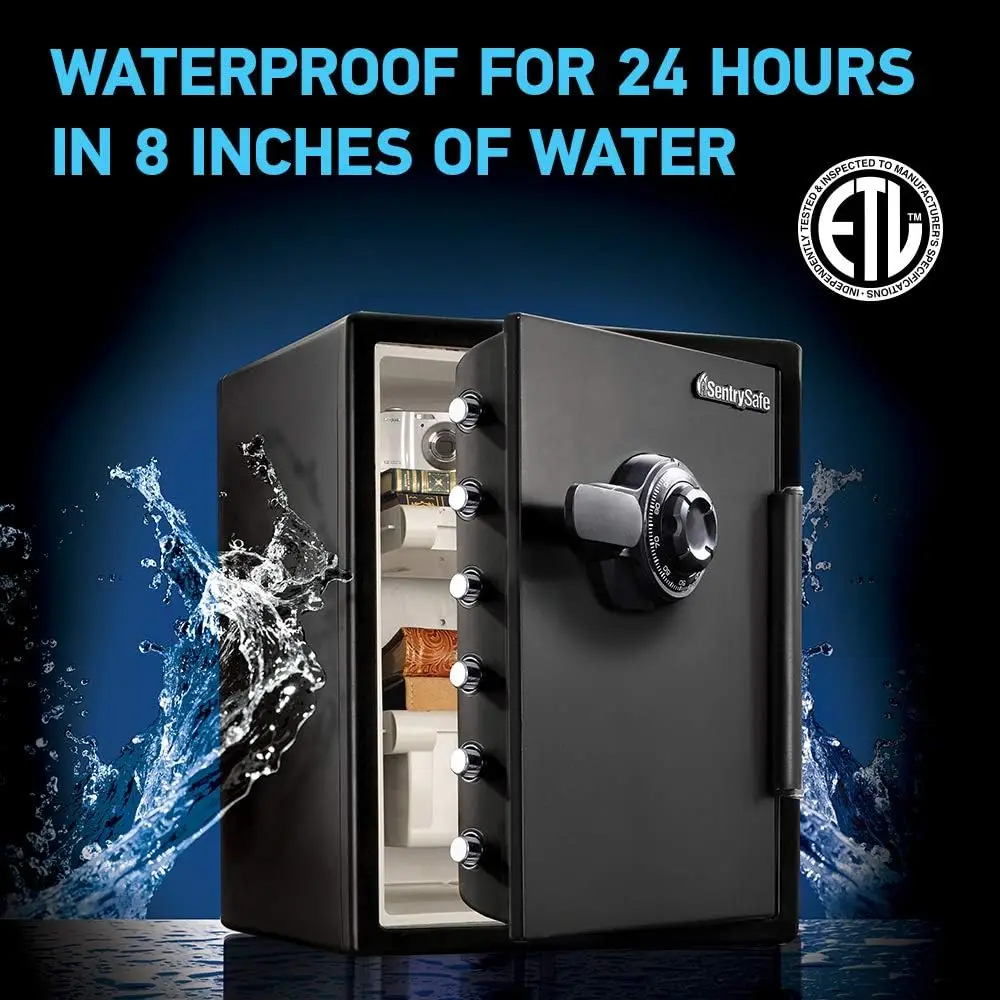 Medium Gray Fireproof Safe and Waterproof Safe Box with Dial Combination, Home Safe for Money, Documents, or other Valuables,