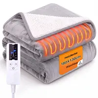 Manta térmica eléctrica de 180 x 130 cm. |     Franela suave y Sherpa |     6 niveles de calefacción + temporizador de 10 horas |     Lavable a máquina |     Con protección contra sobrecalentamiento