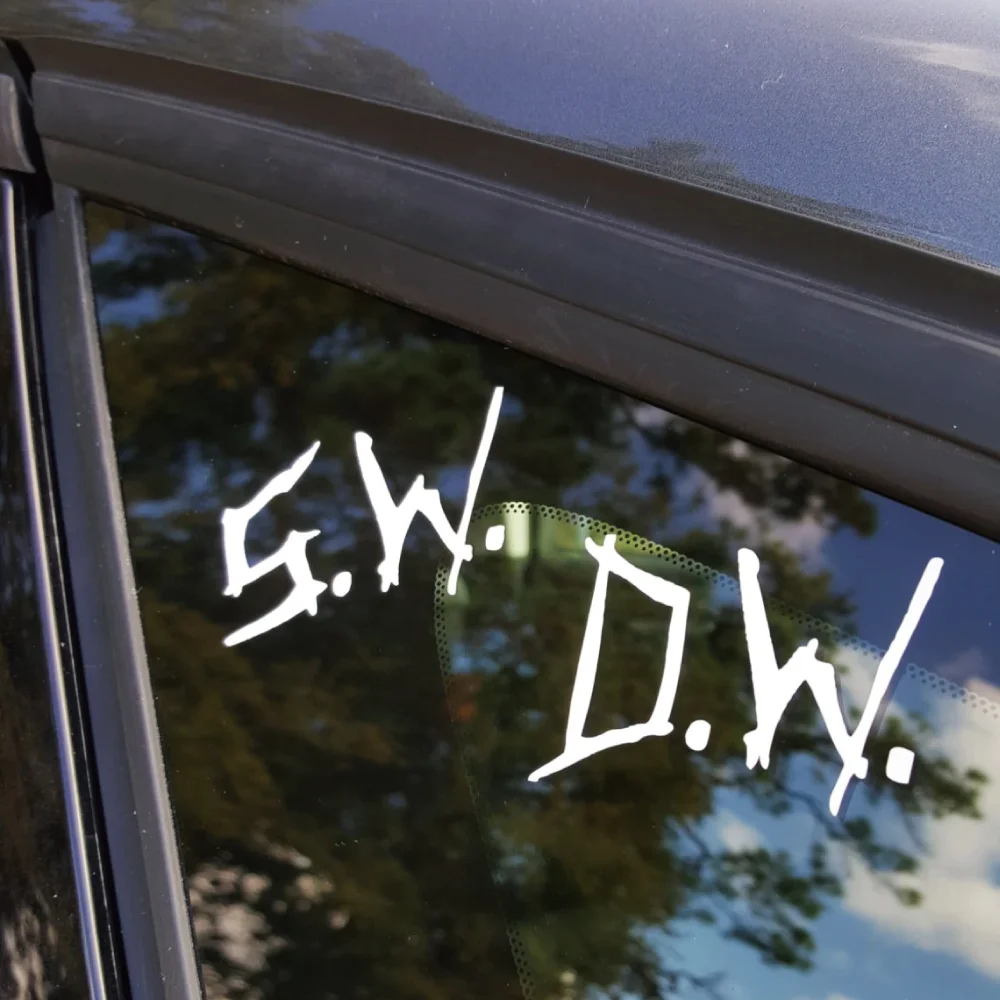 S.W.D.W. Car Stickers Supernatural Sam Winchester Dean Winchester Initials Front And Rear Stop Glass Bumper Trim Vinyl Decals