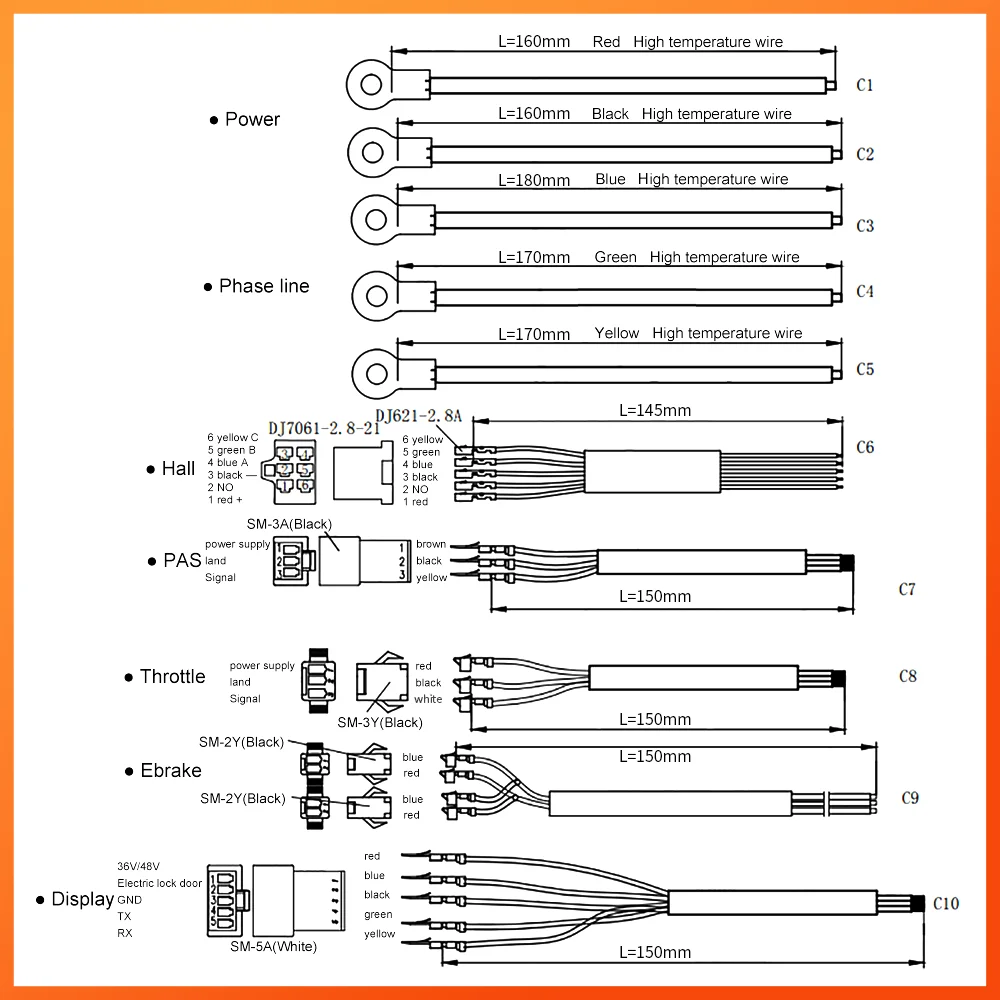 Ebike KT 50A Controller 48V/60V/72V/90V Voltage  Ebike Brushless 50A 1500W 3000W  Sinewave Controller Conversion Kit Accessories