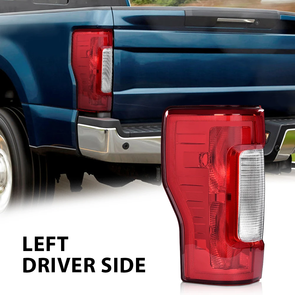 

Crossdesign Car Tail Light Lamp Left Driver Side Fit for 2017-2019 Ford F250 F350 Superduty Fo2800256 Hc3Z13405D Chrome/Clear