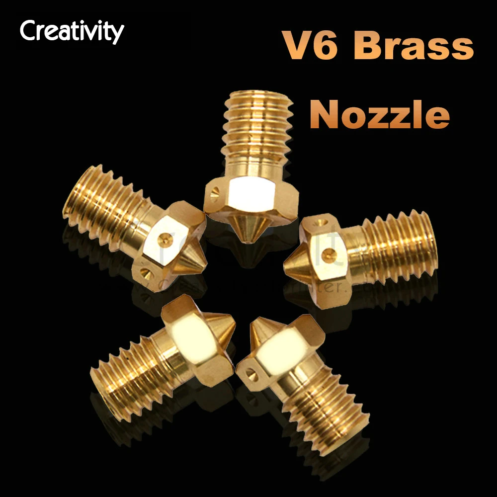 High Quality V6 Brass Nozzle for 3D printers hotend 0.4mm 3D printer nozzle for hotend titan extruder prusa i3 mk3