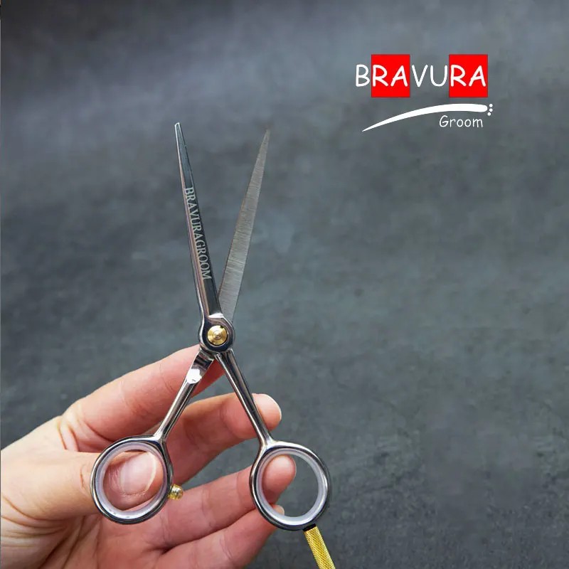 Bravura 5.5 inch Professional Pet Grooming mini Scissors 440c Pets Trimming Scissors Straight Advanced trim hair