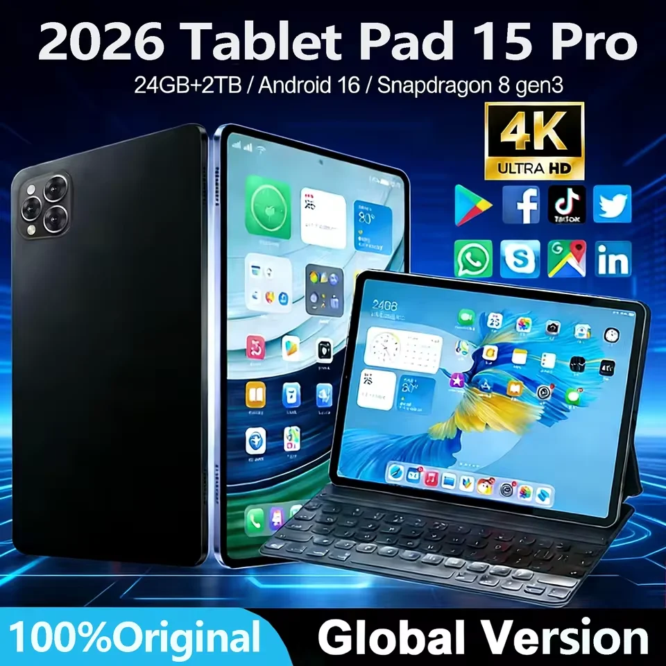 Tablette Android 16 Pro 24 Go + 2 To Snapdragon 8 Gen 3 Édition Mondiale 5G avec Double Carte SIM Wi-Fi HD 4K