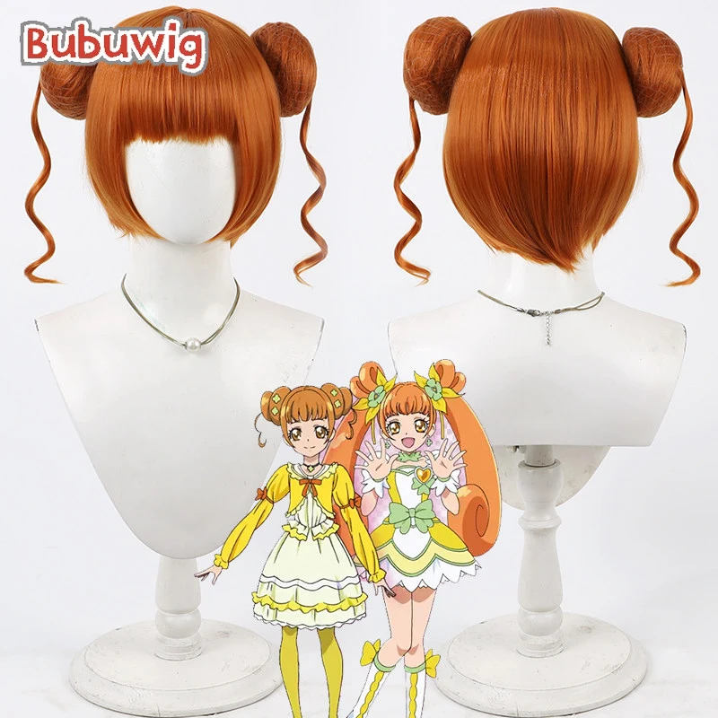 

Bubuwig Synthetic Hair Yotsuba Arisu Cosplay Wigs DokiDoki! PreCure Cure Rosetta Yotsuba Arisu Dark Orange Wig Heat Resistant