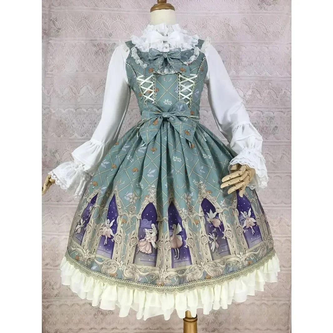 Elf of Dream ~ Słodka drukowana sukienka szyfonowa Lolita JSK firmy Yiliya w przedsprzedaży — zdjęcie 2