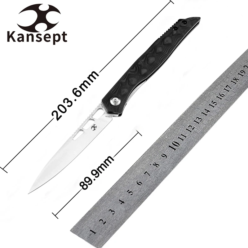 

Kansept Lucky Star K1013A3 Folding Knife Satin CPM-S35VN with Rose Pattern Carbon Fiber Useful Camping Tools