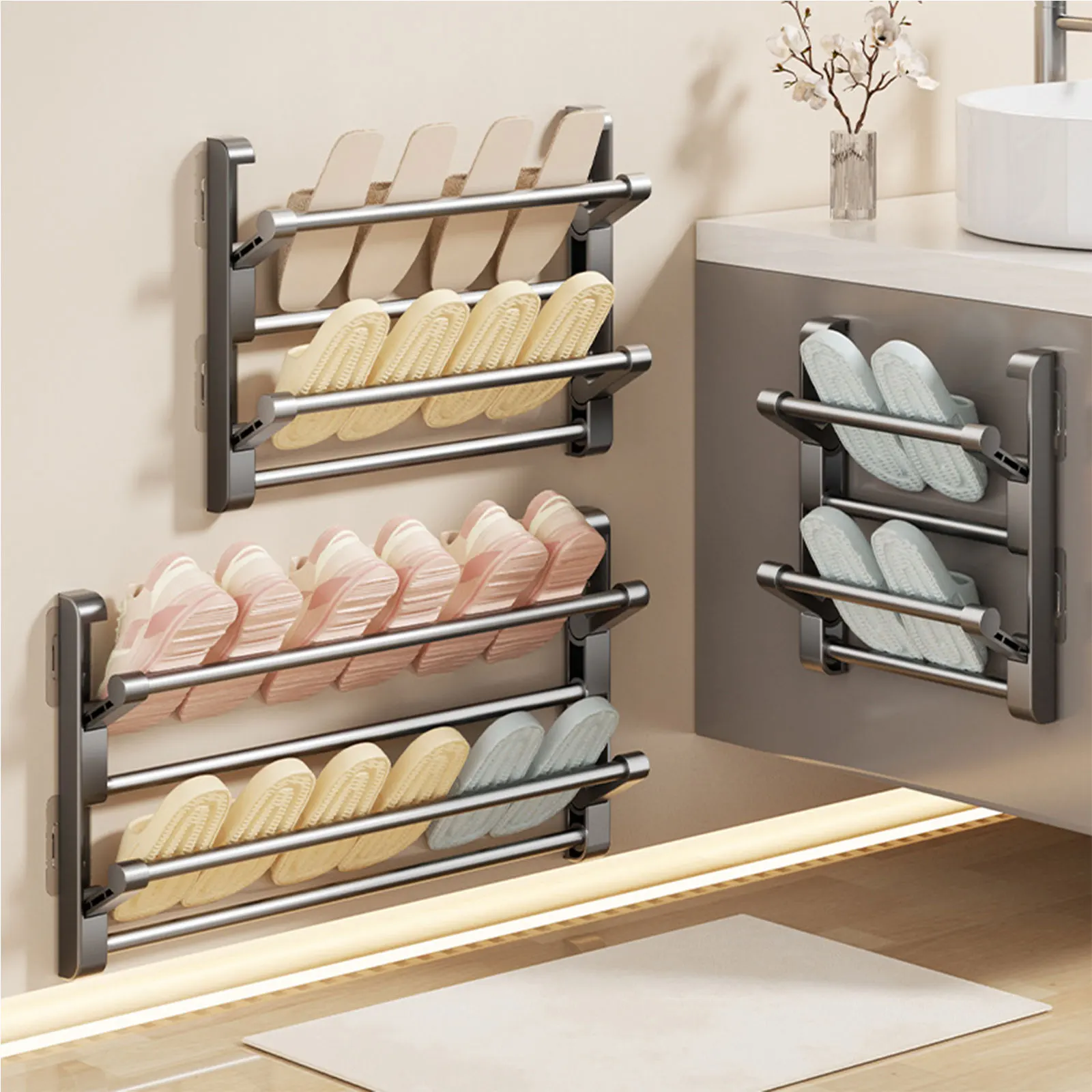 

2-уровневая полка для обуви, складной подвесной органайзер для обуви, стеллаж для хранения, экономия места для дома, двери, шкафа, спальни, прихожей, прихожей