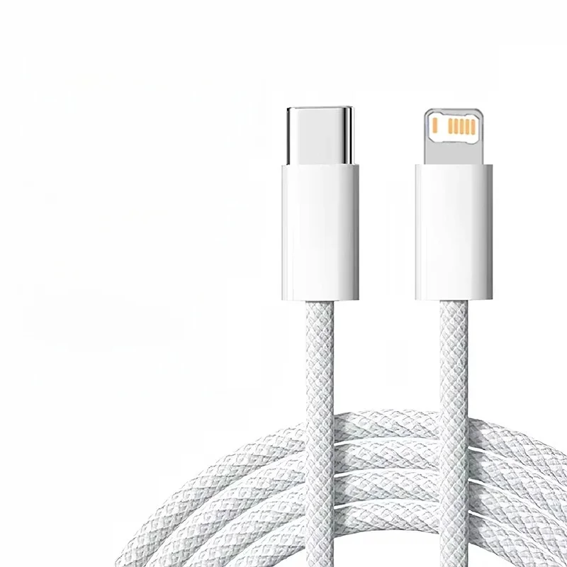 Gevlochten 35W snel opladen PD-kabel voor iPhone 13 14 Pro Max 11 12 mini X XR XS Max 7 8 Plus Snel opladen USB-C datakabels 1m 2m - afbeelding 2