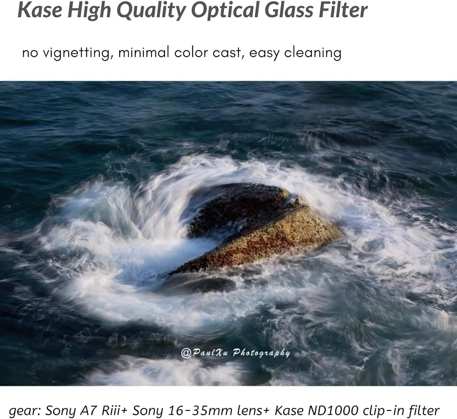 For Sony Alpha Cameras Kase 6‑Piece Clip‑in ND Filter Kit 2,3,4,5,6,10 Stop ND Filters