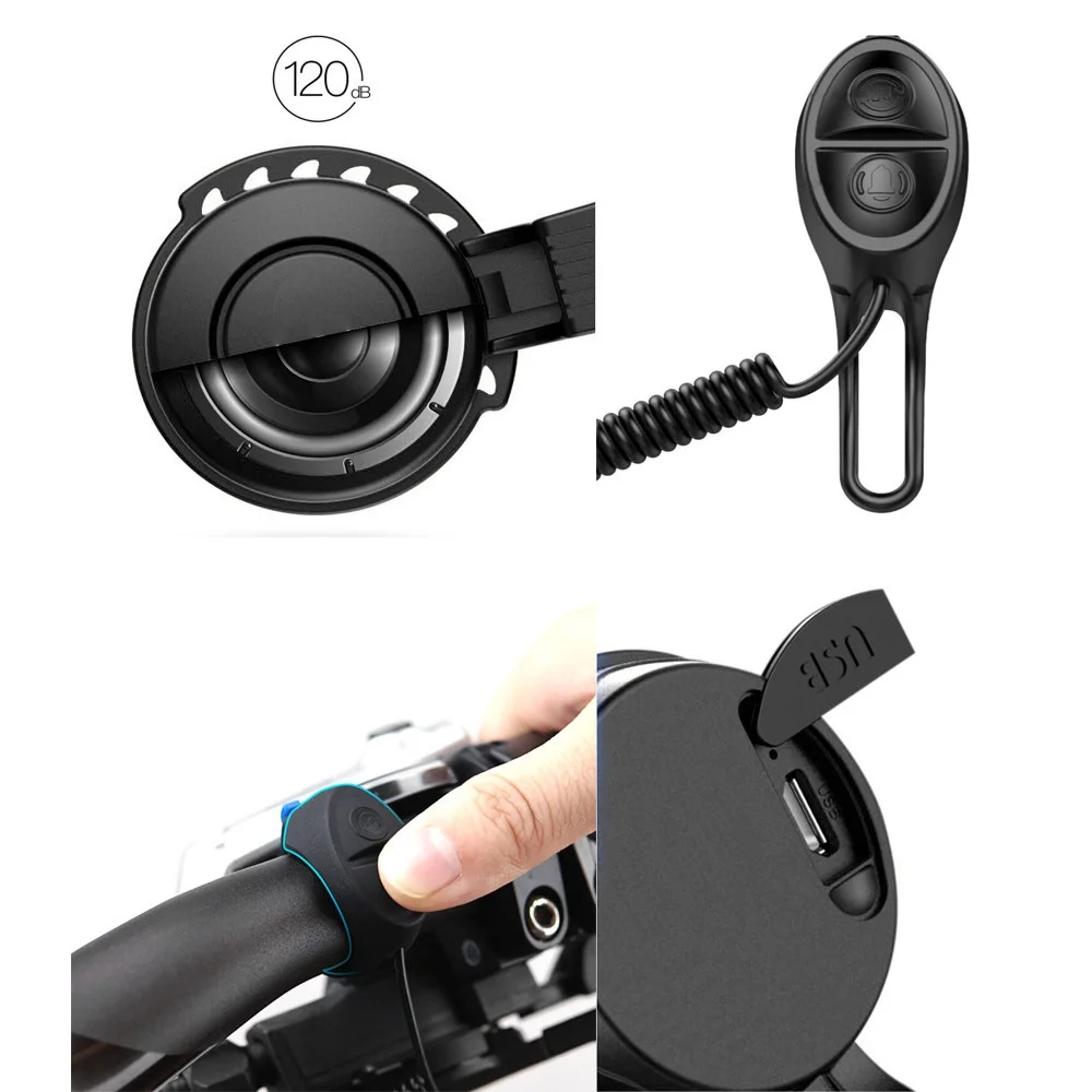 ✅USB Rechargeable Waterproof Horn Doorbell Xiaomi M365 Electric Scooter / Pro 2 / 1S / Smartgyro Crossover / Speedway / Cecotec Bongo Serie A Z / Dualtron Victor / Kaboo Mantis 10/ Ninebot Max G30 - Accessories