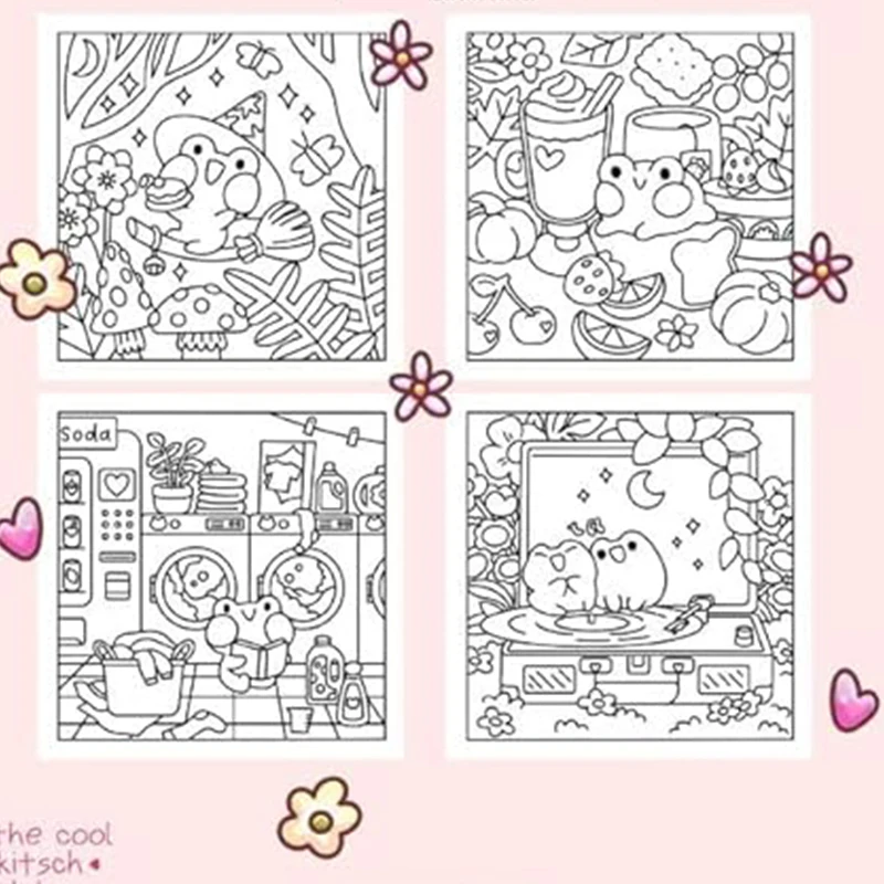 Froggy Days A Kawaii Frog Coloring Book Adorable Frog Adventures in Relaxing Coloring for All Ages  Stress Relief and Creativity image 4