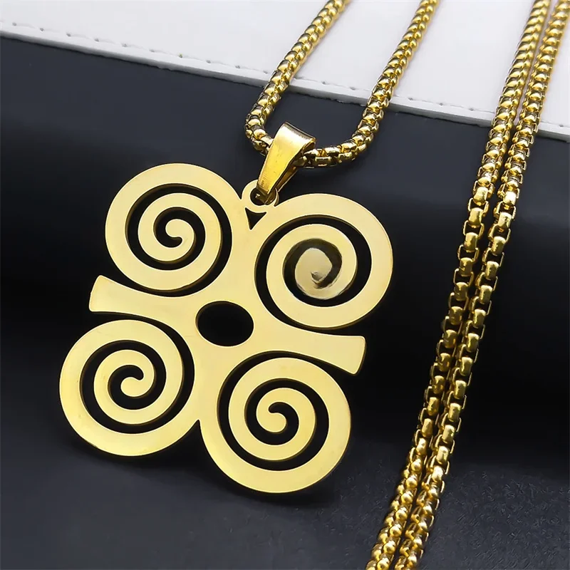 Adinkra sankofa symbol dwennimmen halskette für frauen männer edelstahl westafrika nische weisheit