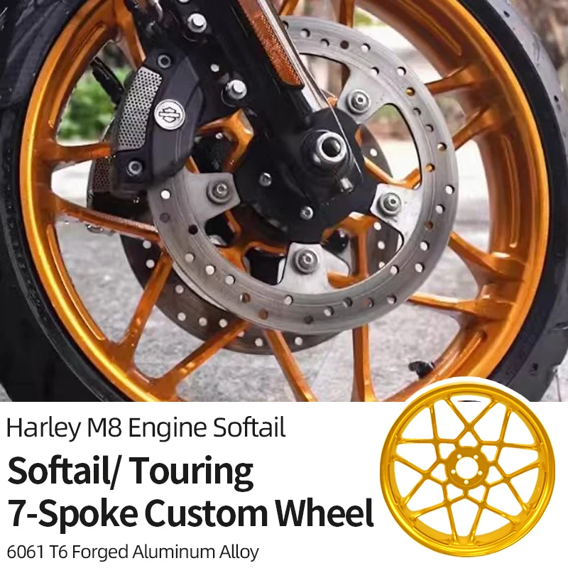 

For Harley M8 Engine Softail Street Bob FXLRS FXLRST 2017-up Touring Glide Motorcycle 7-Spoke Wheel Rim 16'' 18'' 21'' 23'' 26''