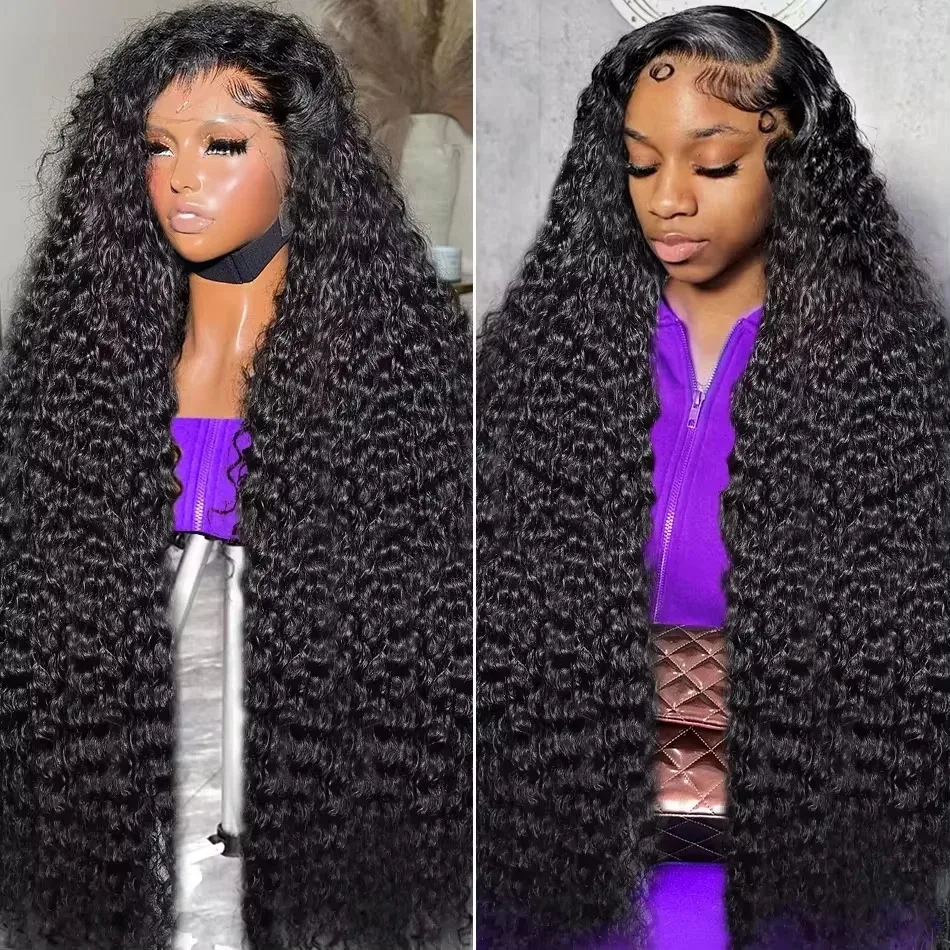 

YKB 13x6 HD Transparent Lace Front Curly Wigs Human Hair Glueless Preplucked Deep Wave Lace Front Wig 220 Density For Women