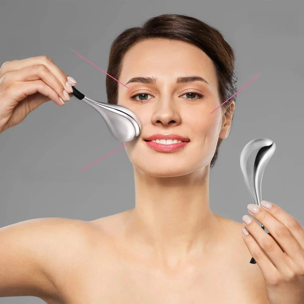 1PC Ice Globes Facial Massage Spoon Stainless Steel Ice Wave Massage Ball Face Beauty Cryo Sticks Cooling SPA Skin Massage Ball — zdjęcie 2