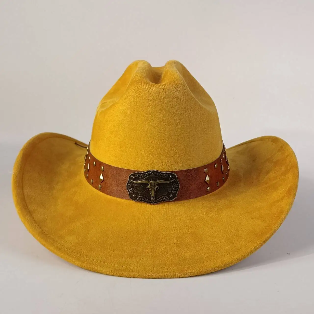 Western Premium Wildleder-Cowboyhut Stilvoller Fedora-Hut aus Wildleder für Damen und Herren Perfekt für festliche Outdoor-Aktivitäten – Detail 30