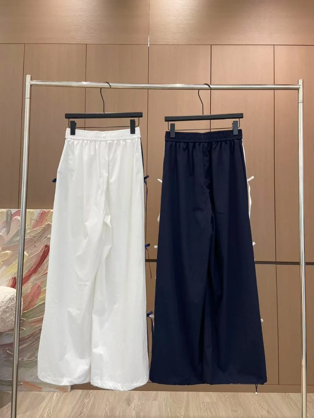 

Women New Style Trousers Summer Autumn Fashion All-match Loose Exterior Decoration Bbow Collision Color Splicing Sports 2025
