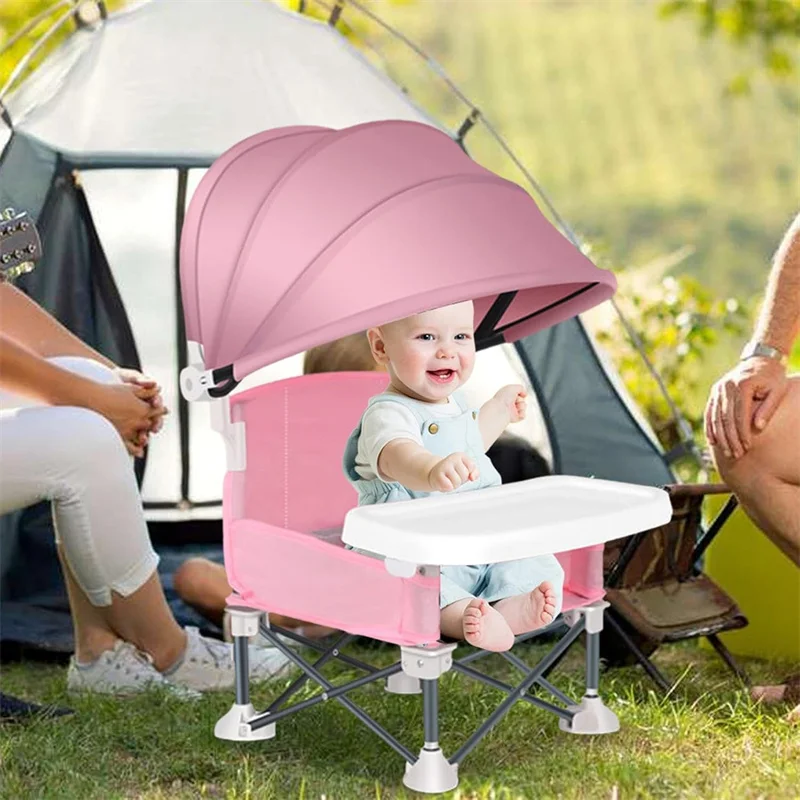 Portable Baby Feeding Chair folk dressed with suntrade feeling Chair and Removable Tray for Traveling Lawn Beach Outdoor