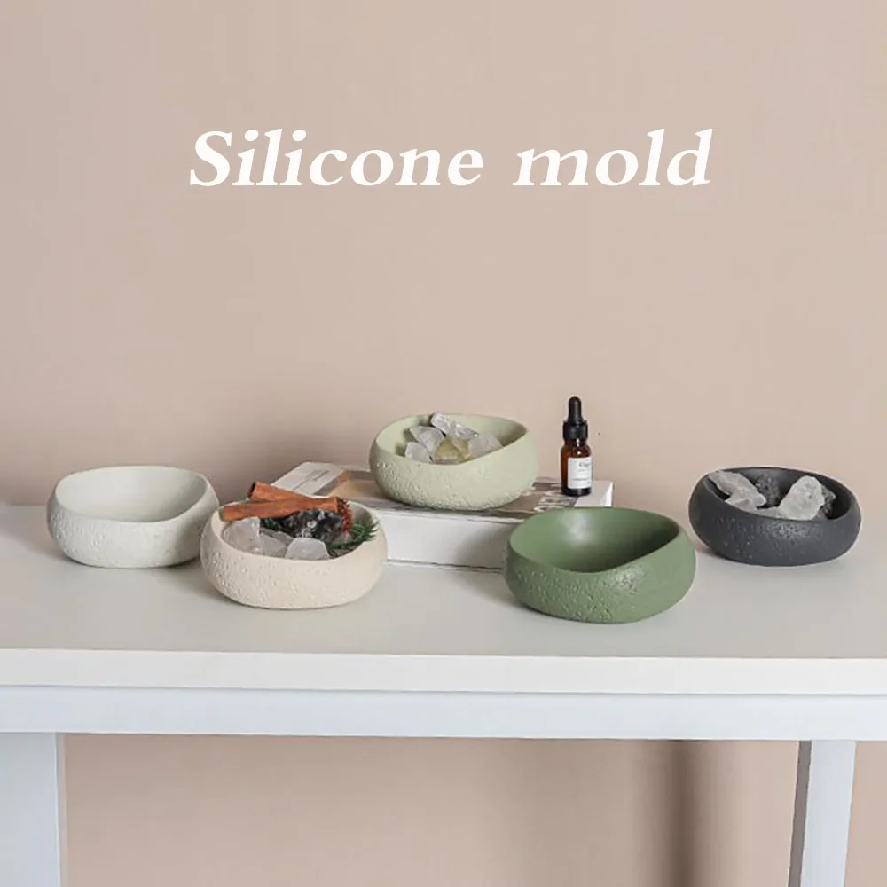 Concrete bowl mold, incense stone essential oil household bedroom without fire aromatherapy decoration storage silicone mold