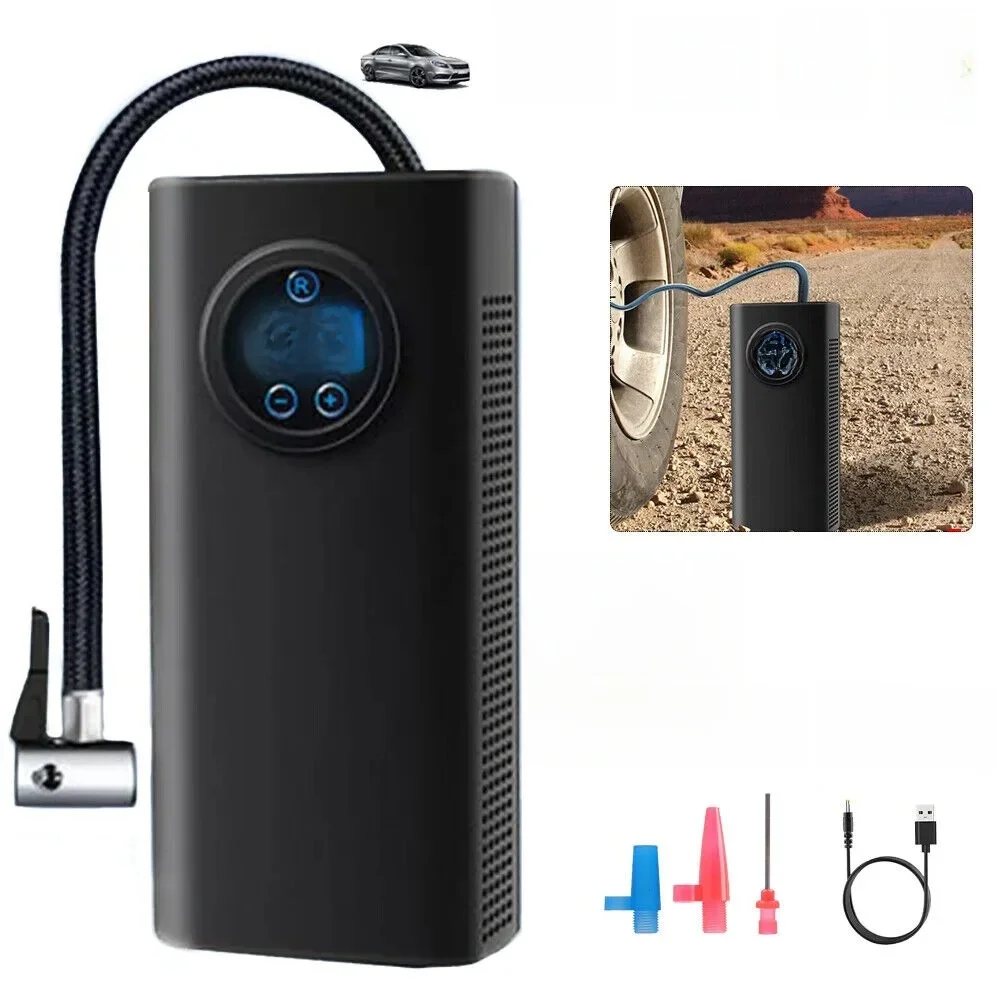 AliExpress NONE 6000mAh Portable inflatable pump LCD display Battery air pump 0-150PSI automobile tire compressed air bicycle compressor