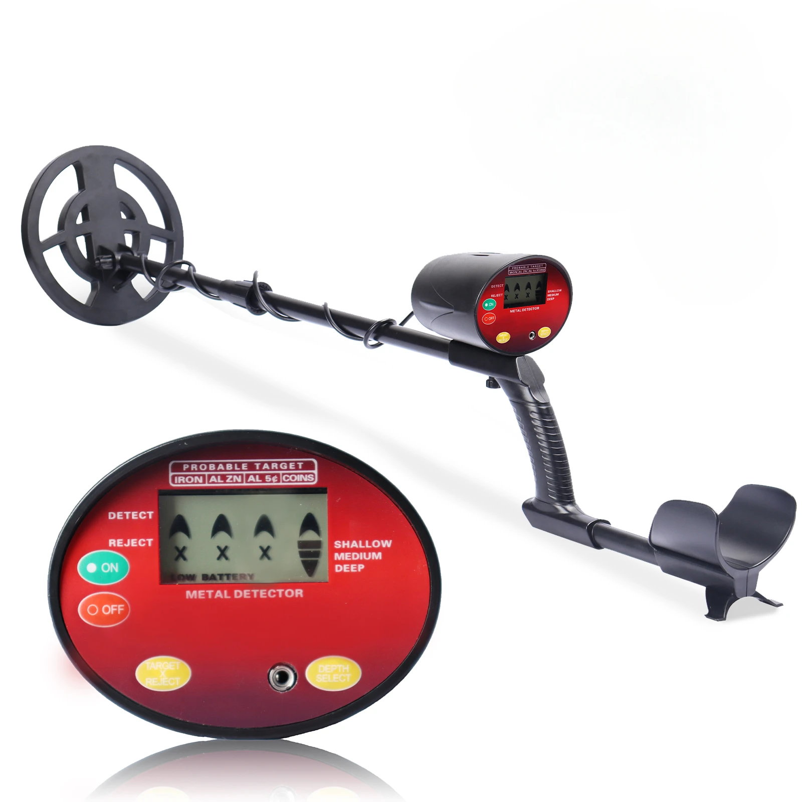 Metal Detector with Multiple Operation Modes,for Coin and Jewelry Hunting – Discrimination & Pinpoint Functions, Volume Control