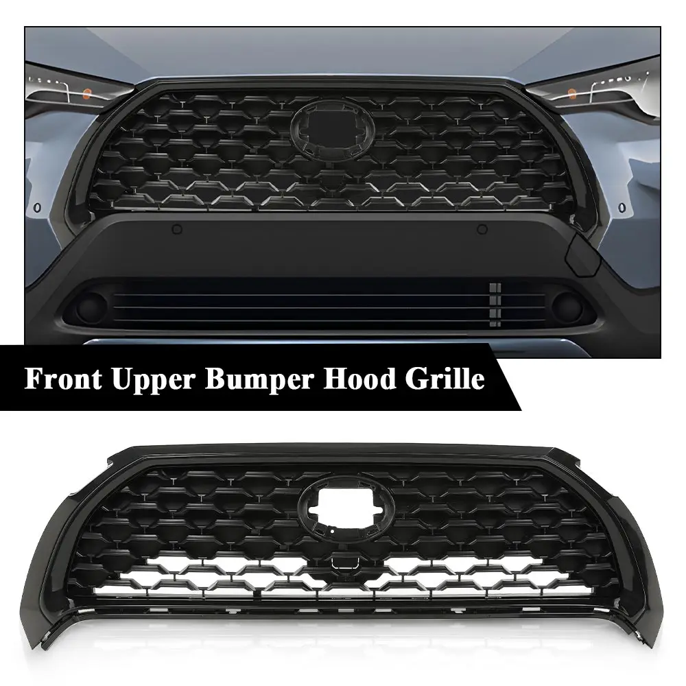 غطاء المصد العلوي الأمامي شبكة شبكة شواء صالح لتويوتا كورولا 2022-2023 فقط للنماذج المنخفضة المجهزة بدون كاميرا 531000A130