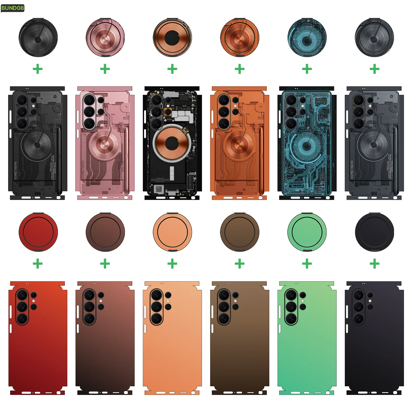 

for samsung s26 ultra/s26/s26 Plus/s25/s24/s23 - Skin and Magnetic Stand set by Nexa Skins - Bundle008