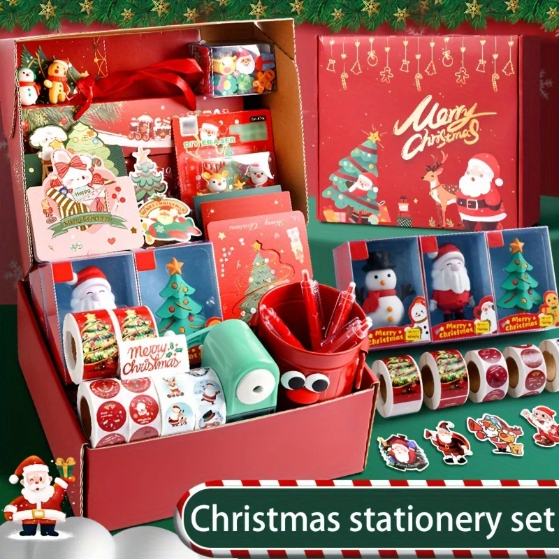 

Christmas Stationery Set Cute Cartoon School Supplies for Student Office Kids Creative Christmas Gift Art Writing Desk Tool