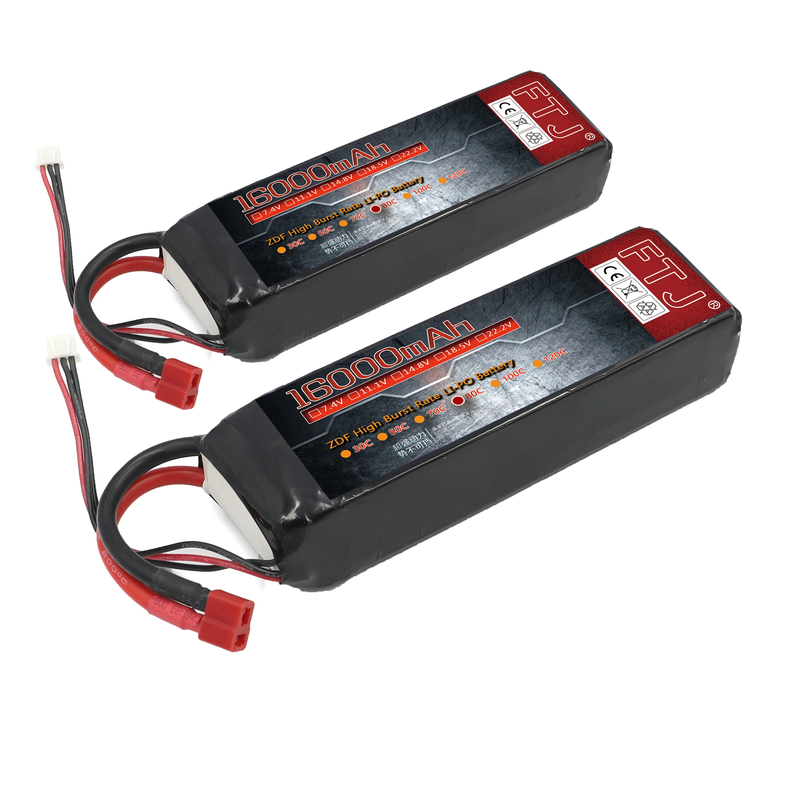 ZDF 2PCS 2s 3s 4s 6s 16000mah MAX 80C 7.4v 11.1v 14.8v 22.2v Rechargeable Batterry For RC Car Boat Drones Spare Part