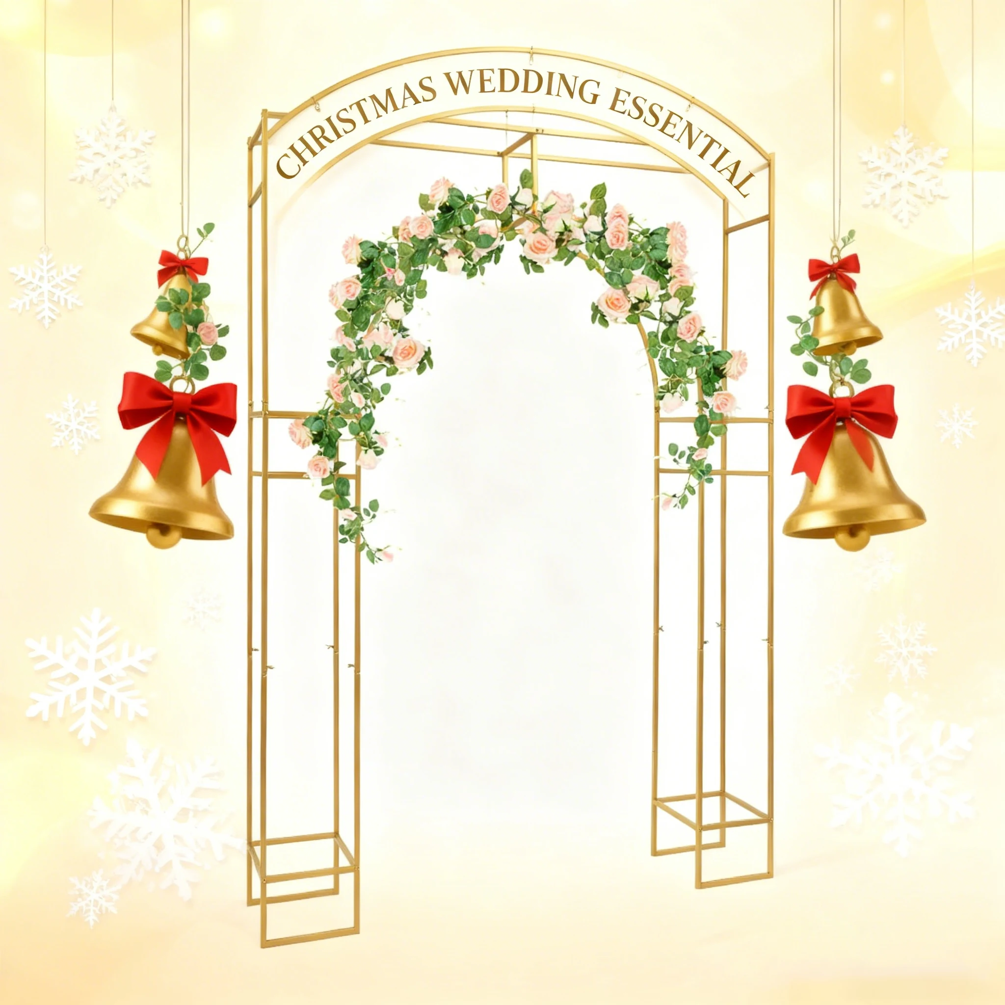

Свадебная арка, подставка для фона, квадратная 5,91*7,87 фута, золотая металлическая подставка для арки воздушных шаров, садовая беседка, рамка для свадьбы, дня рождения