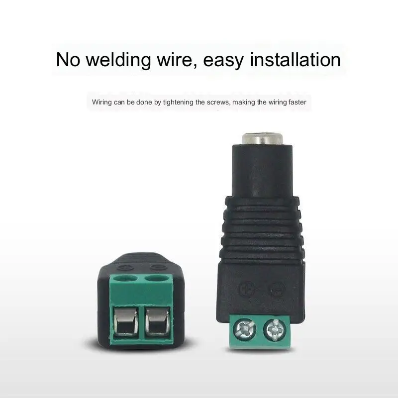 Jack Socket Male and Female LED Adapter For CCTV Power Convert LED Strip Light Connection Solderless DC Connector 5.5mm * 2.1mm