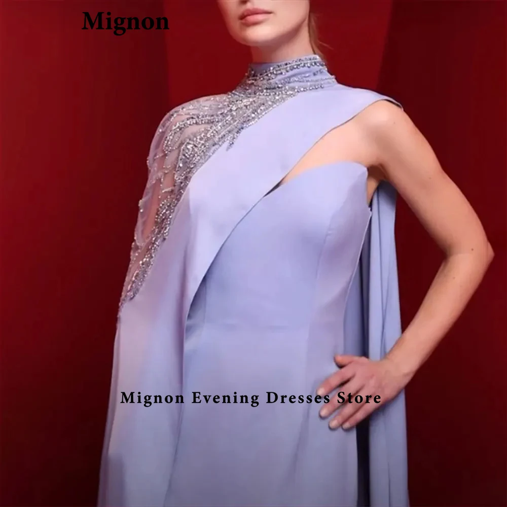 Mignon Satin Halter Mermaid Asymmetrical Shawl Evening Dress PromDress Formal Dress Elegant Evening Party Dress for Women 2024