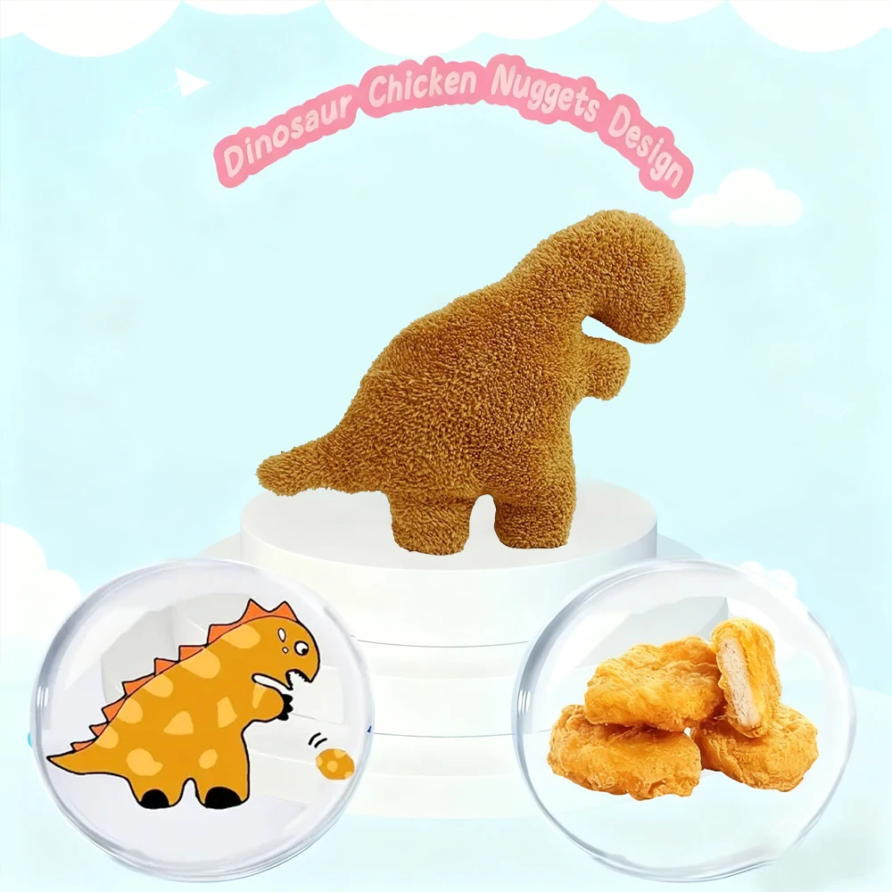 Nowa Urocza Pluszowa Zabawka Dinozaur Kurczak Nugget, Kreskówkowy Dinozaur Kurczak Nugget, Poduszka, Prezent Urodzinowy dla Dzieci, Dekoracja Domu