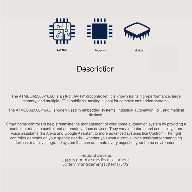 Original ATMEGA2560-16AU TQFP100 8 Bit AVR Microcontroller Units MCU IC