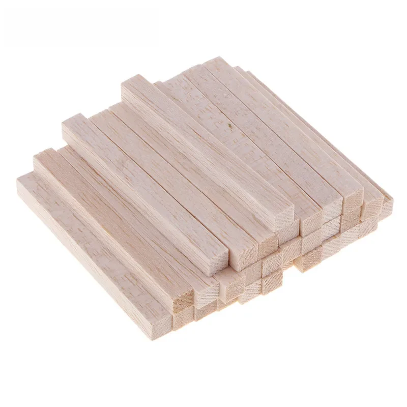 3x3mm kwadratowy kij z drewna balsa drewniany kołek blok pręta dla dzieci tworzenie modeli ozdoby DIY Craft długie 50/80/100/130/150mm — zdjęcie 2