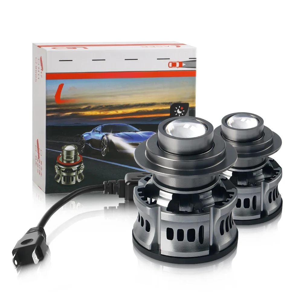2Pcs Car Laser H8 H11 h7 HB4 9006 LED Light Bulb Project Lens Headlight Projector Fog Lights Automotive 12V Driving Running Lamp