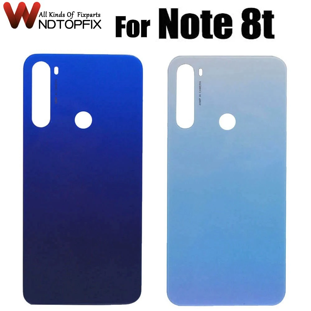 

New Glass For Xiaomi Redmi Note 8t Back Battery Cover Door Rear Glass For Redmi Note 8 t Battery Cover Housing Case + Gule