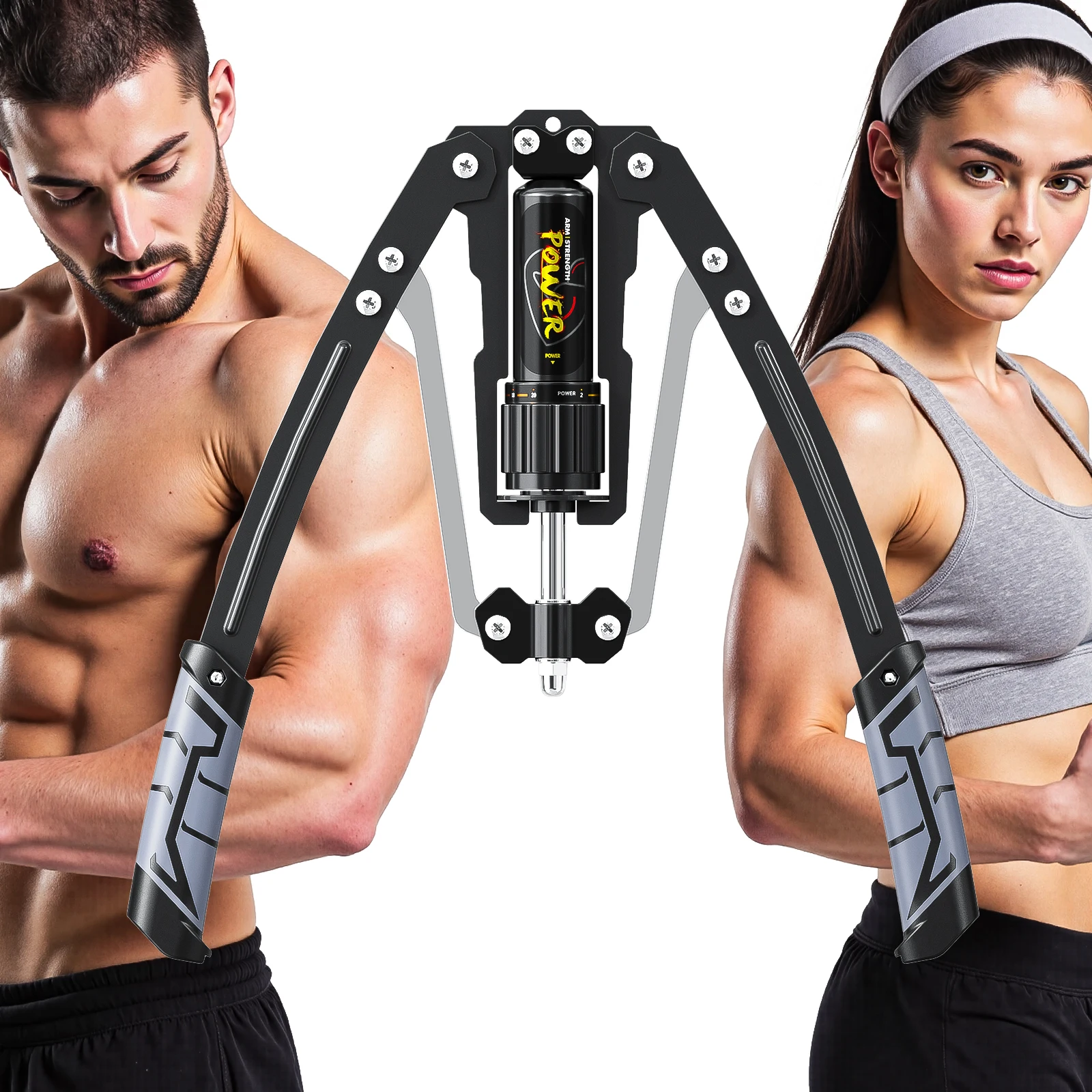 Adjustable Hydraulic Power Twister Arm Exerciser, 22-440lbs Home Chest Expander & Shoulder Muscle Training Fitness Equipment